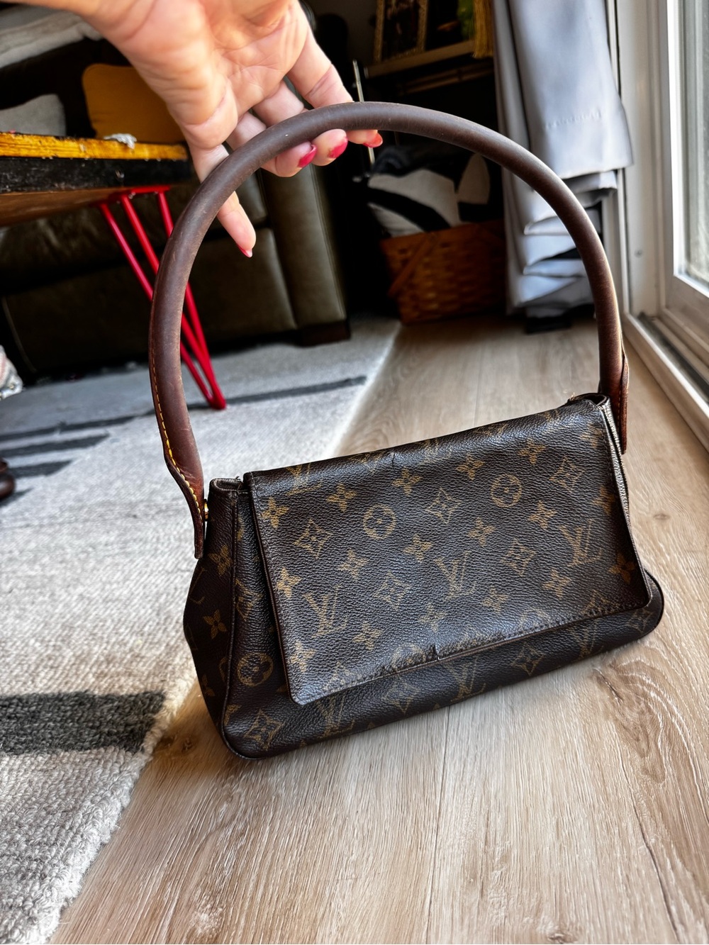 Brown monogram inspired handbag + Wristlet